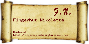 Fingerhut Nikoletta névjegykártya