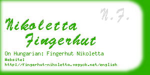 nikoletta fingerhut business card